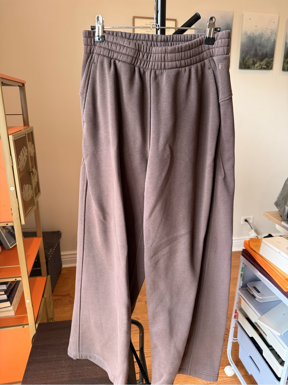Fleo Wide-Leg Sweat Pants - Brown